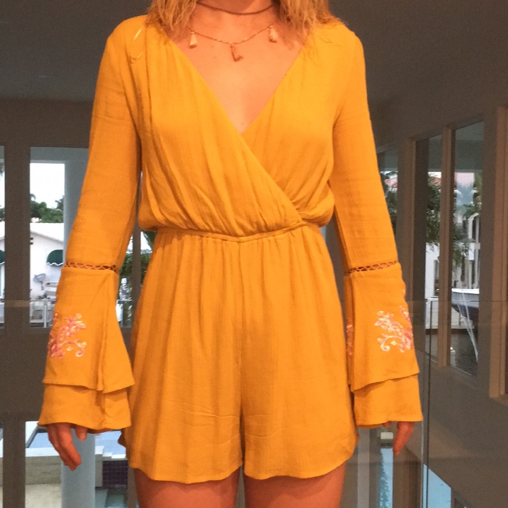 Yellow flower romper/playsuit